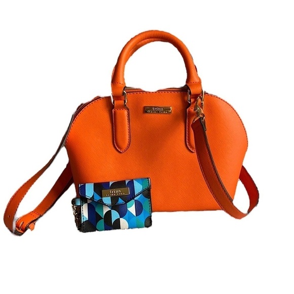 TRINKA TURK Orange Mini Satchel w/ Crossbody Strap and Card Holder -- NWT - Picture 1 of 10